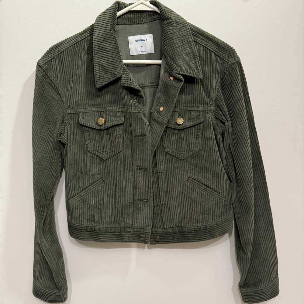 Old Navy Women's Olive Utility Corduroy Jacket